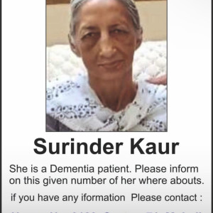 Missing: Surinder Kaur Billing Baidwan-65 year old Female from Sector 71