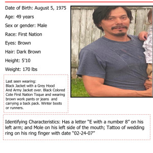 Missing: Edward-49 year old Male from Regina