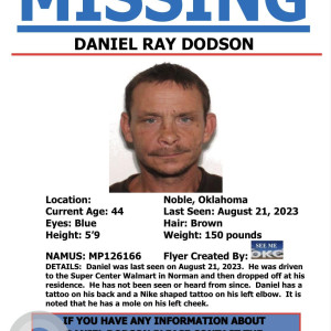 Missing: Daniel Ray Dodson-44 year old Male from Noble, Oklahoma, USA-2