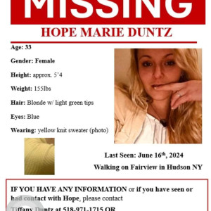 Missing: Hope Marie Duntz-33 year old Female from Fairview, Hudson, New York-3