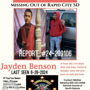 Missing: Jayden Benson-16 year old Male from Rapid City, South Dakota-3