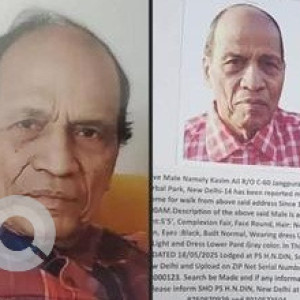 Missing: Kasim Ali-87 year old Male from Ram Nagar, New Delhi