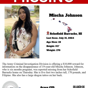 Missing: Mischa Mabeline Kaalohilani Johnson-19 year old Female from Schofield Barracks, O'ahu, Hawaii, USA-2